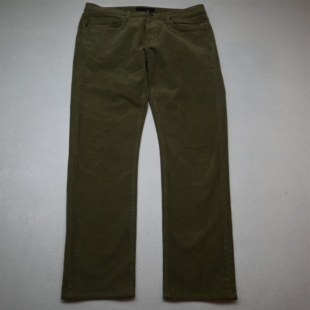 J Brand 36x32 Green Corduroy Slim 5 Pocket Stretch Cords Mens Pants